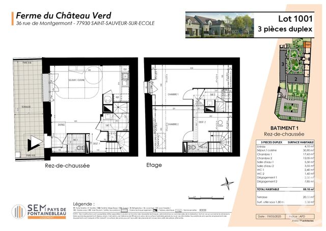 Appartement F3 à vendre - 3 pièces - 88.1 m2 - ST SAUVEUR SUR ECOLE - 77 - ILE-DE-FRANCE - Century 21 Agence Chaumette
